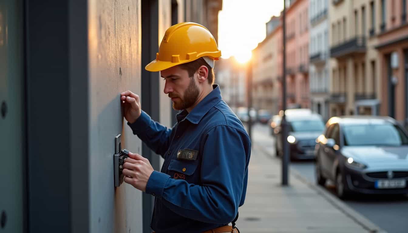 Technicien en train d