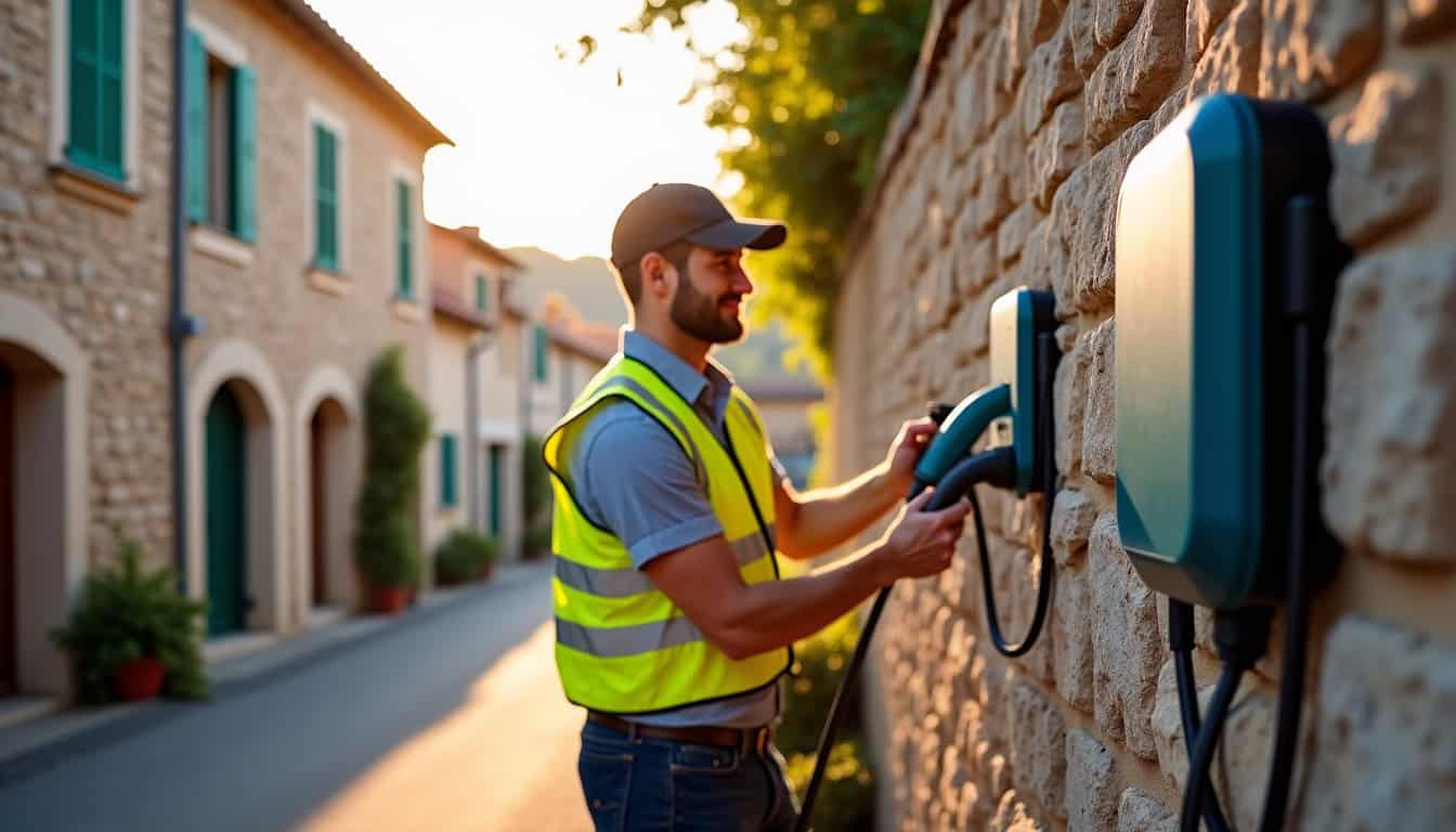 Technicien en train d