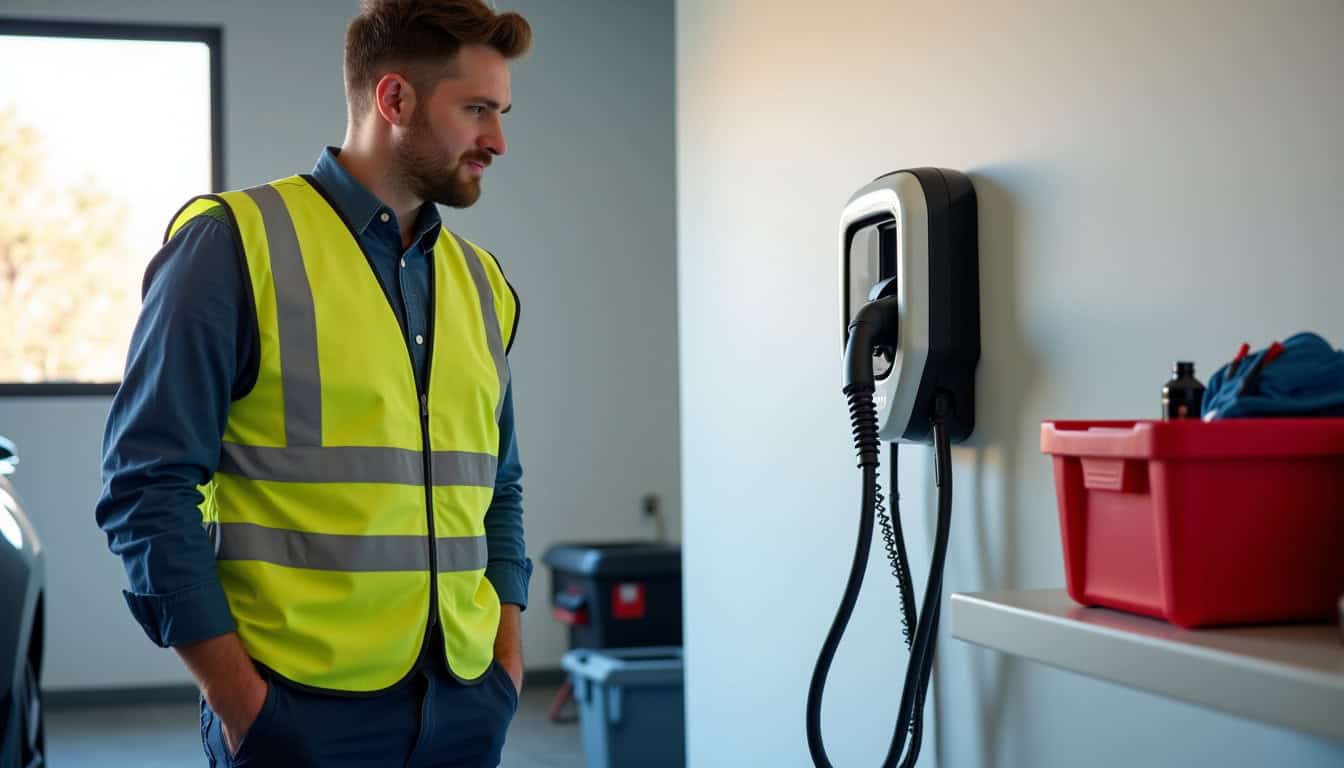 Technicien en train d