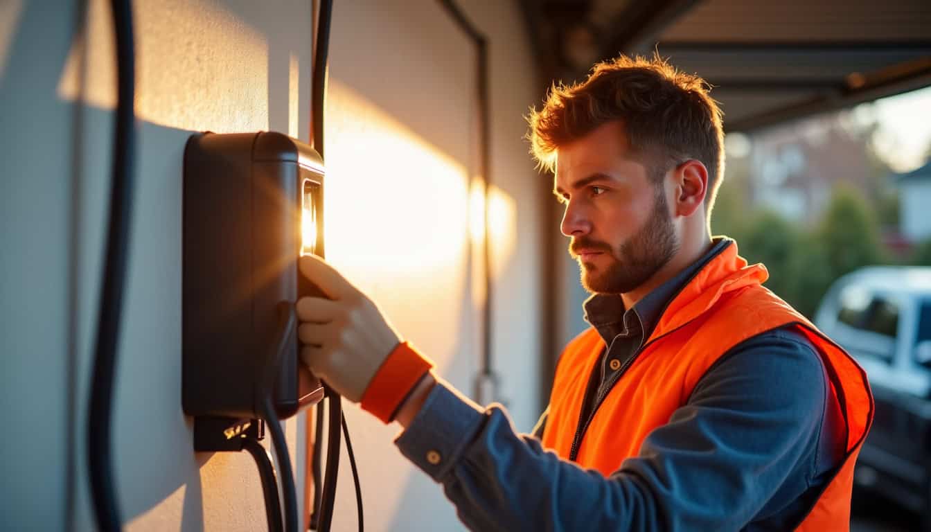 Technicien en train d