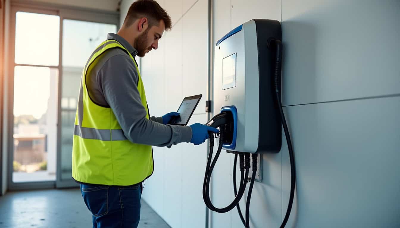 Technicien en train d