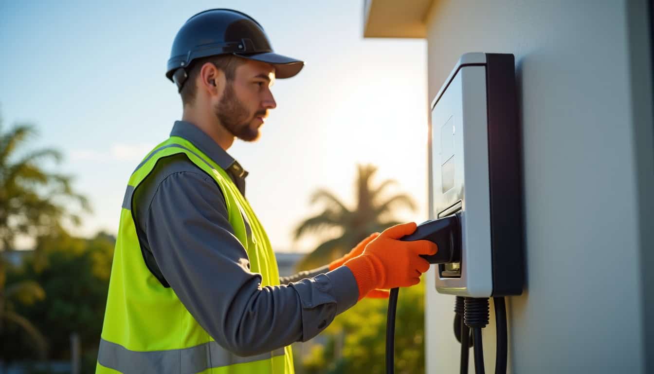 Technicien en train de réaliser un diagnostic électrique pour l