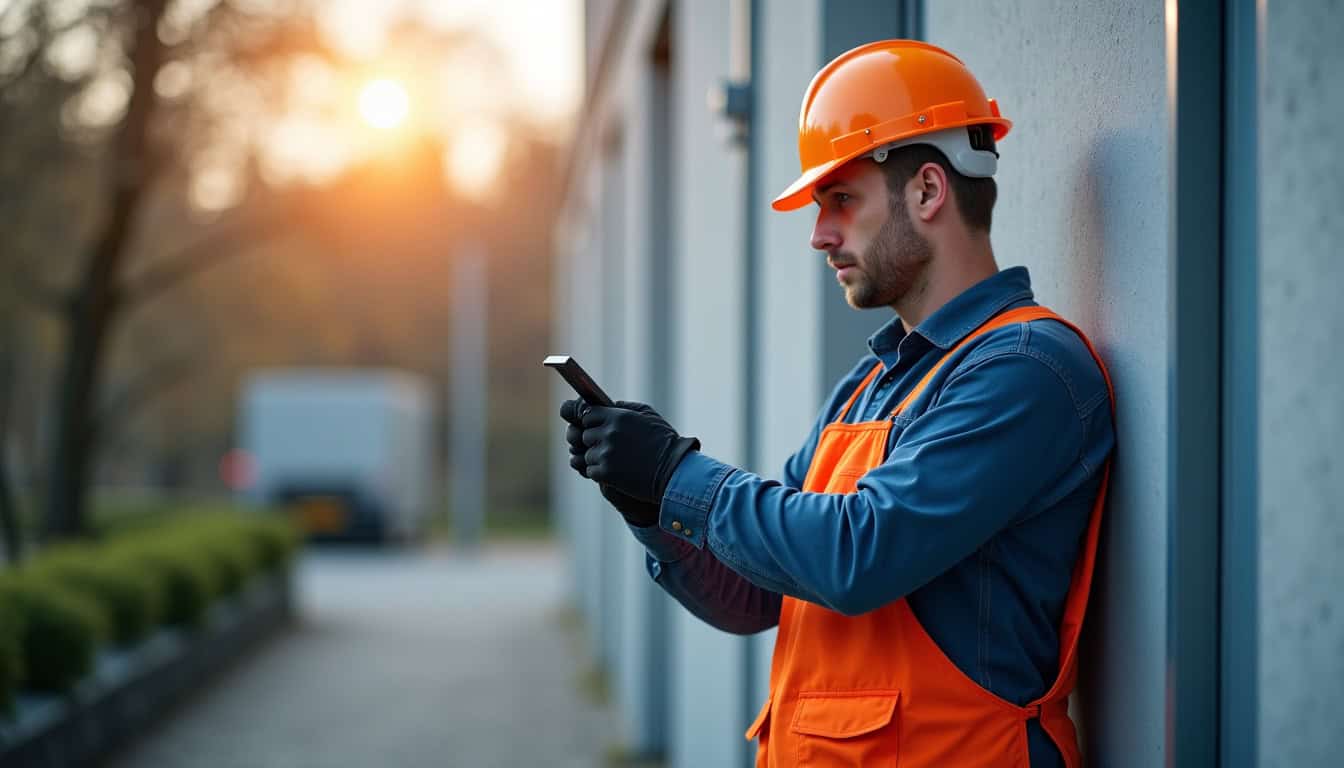 Technicien en train de vérifier le diagnostic électrique avant installation d