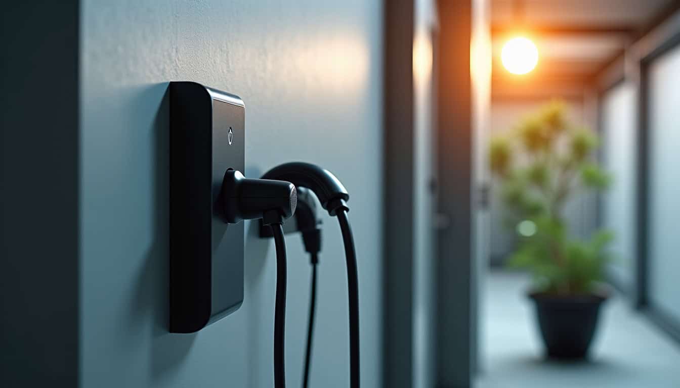 Technicien IRVE certifié en train d’installer une borne de recharge dans un garage à Villemomble
