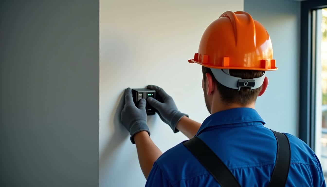 Technicien vérifiant le fonctionnement d