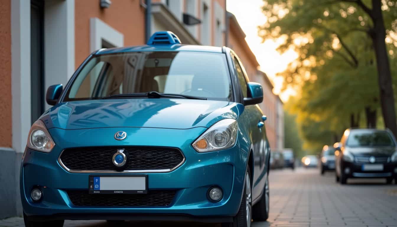 Voiture électrique en charge sur une borne murale installée à Le Teilleul