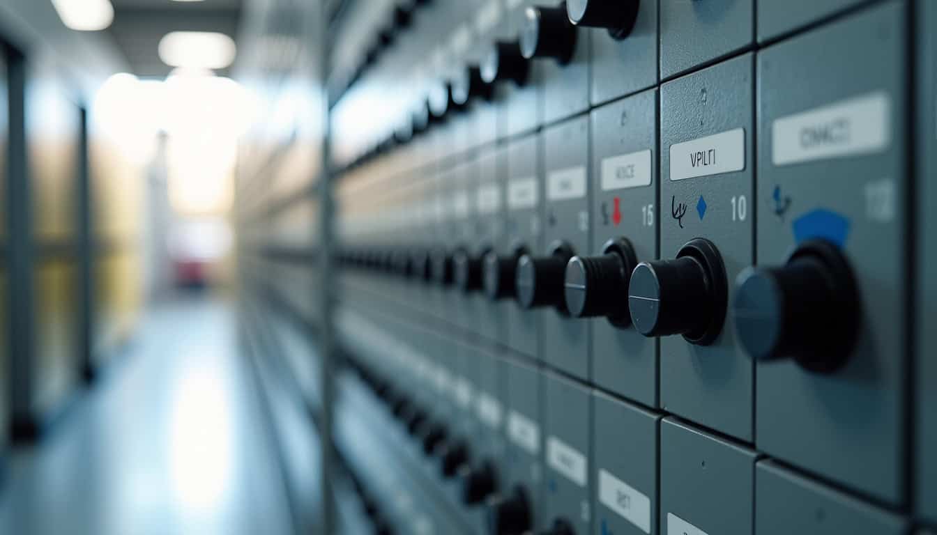 Vue rapprochée du tableau électrique d