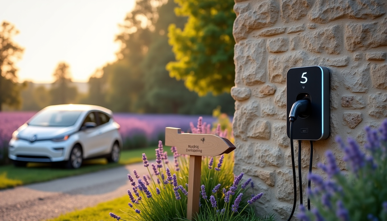 Borne de recharge électrique installée à l