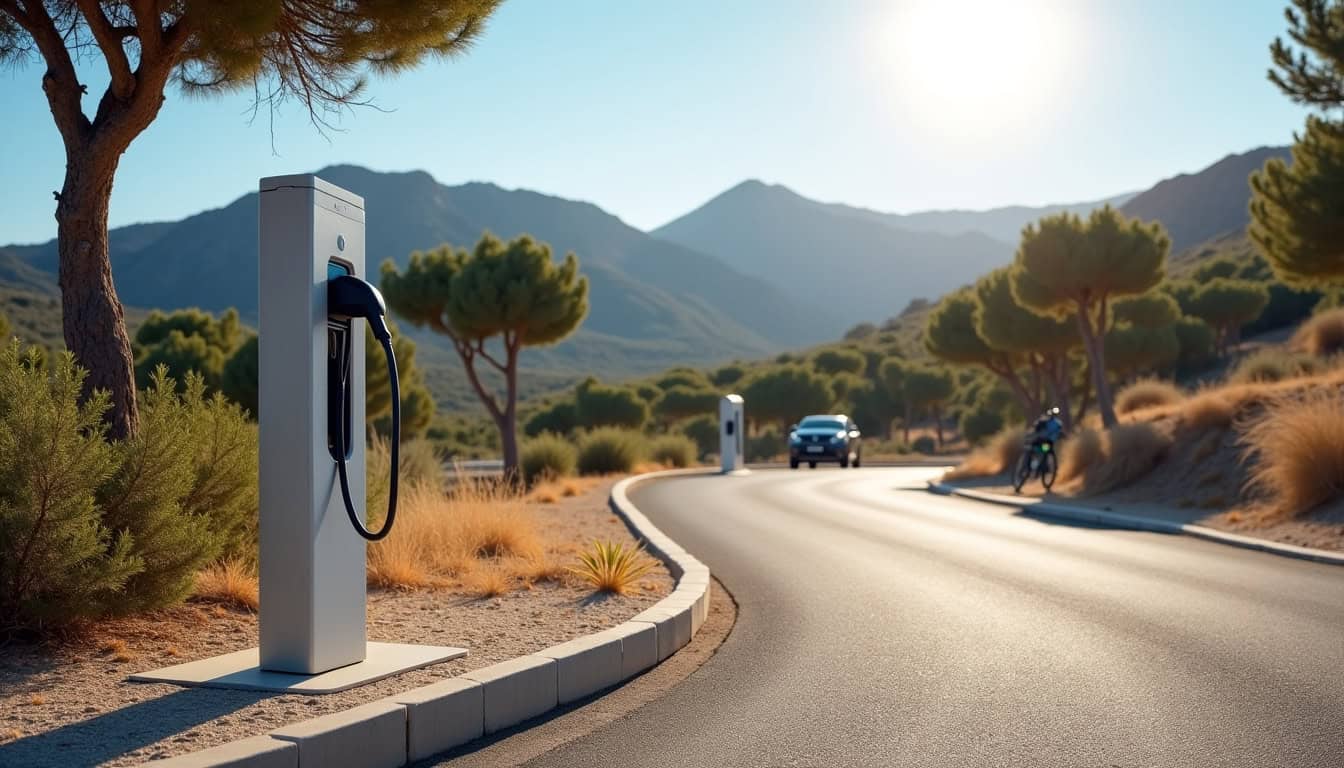 Borne de recharge électrique installée à l