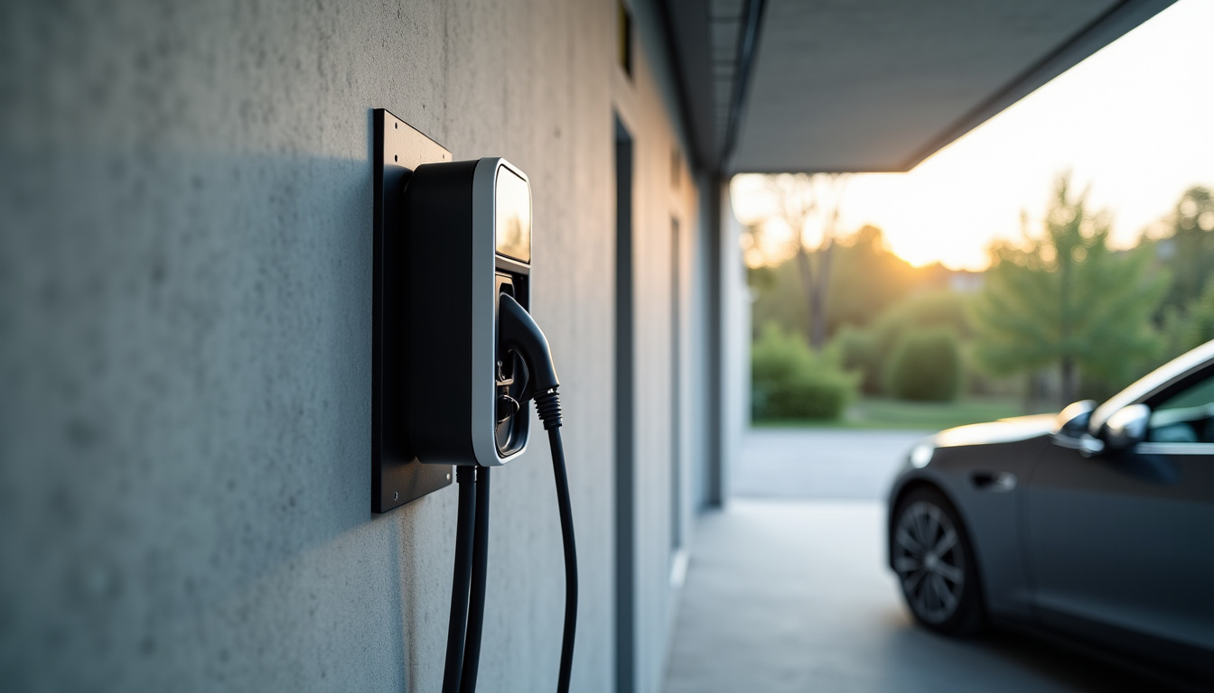 Borne de recharge électrique installée dans un garage à Wissous