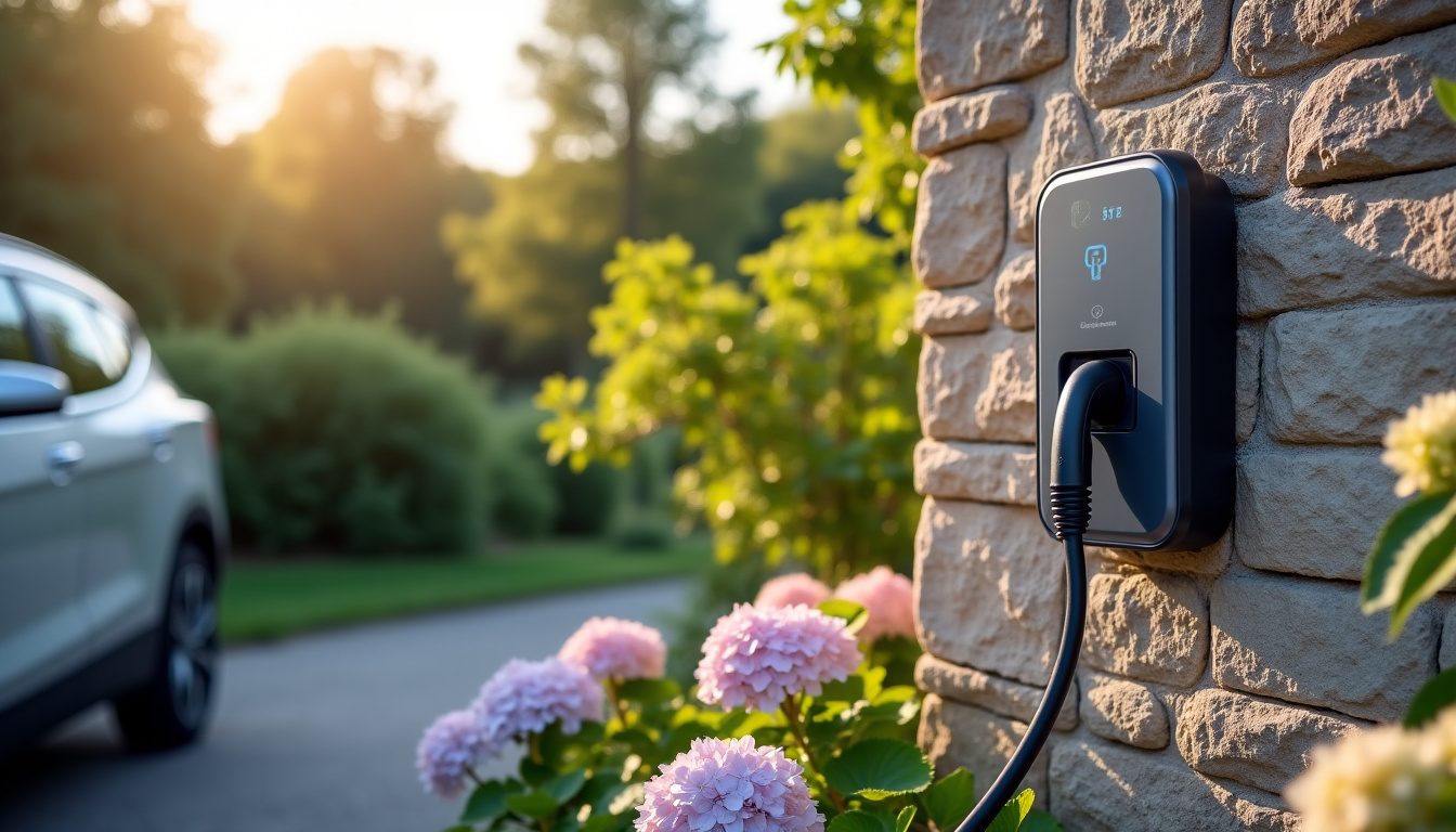 Borne de recharge électrique terminée installée dans une propriété à Plouédern