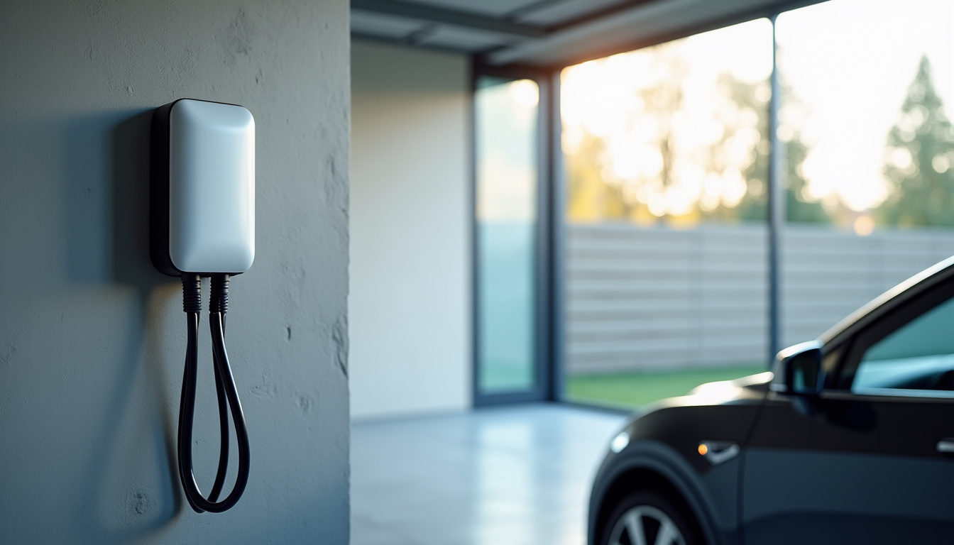 Borne de recharge installée dans le garage d