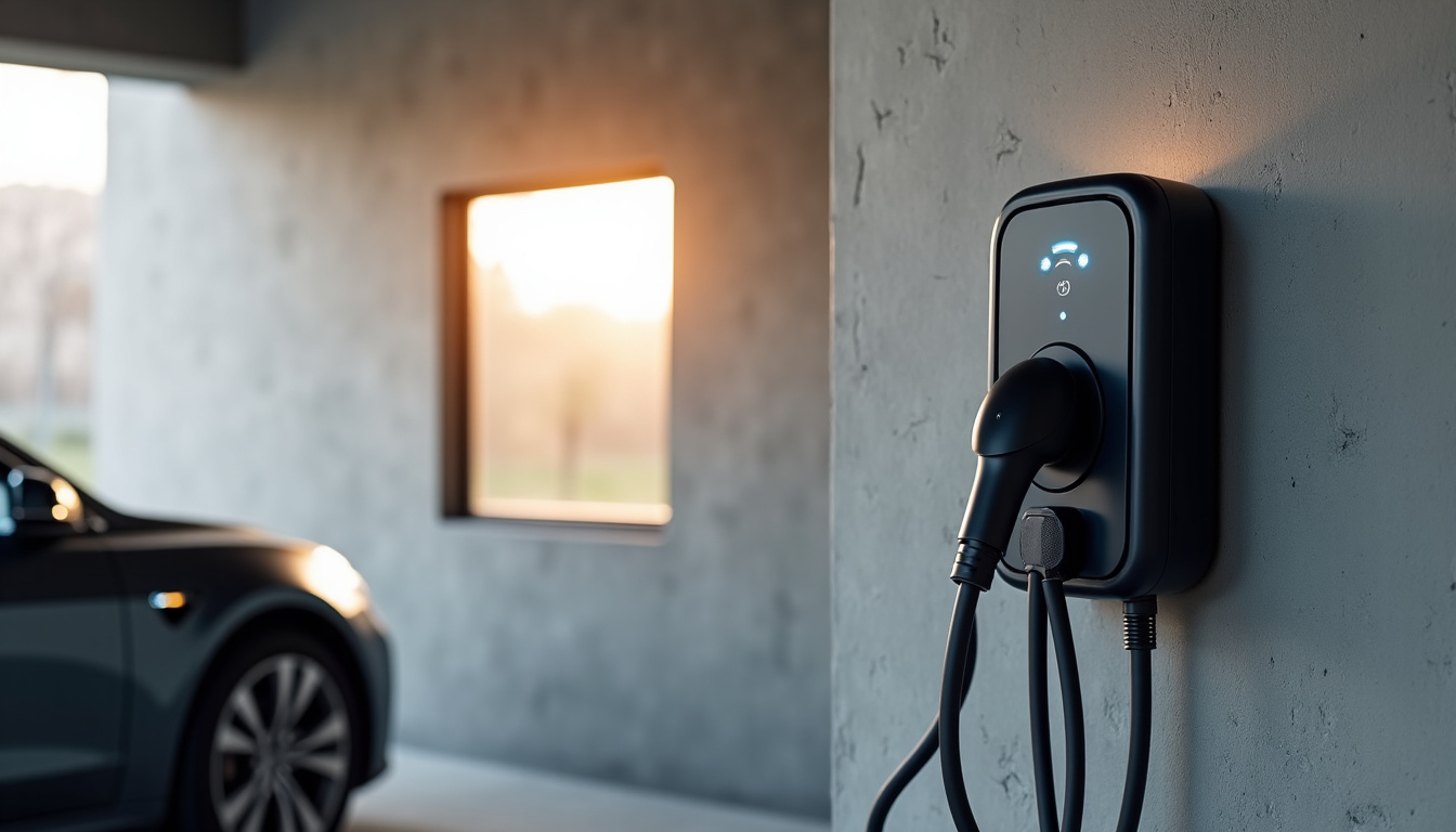 Borne de recharge installée dans un garage privé à Cadillac-sur-Garonne