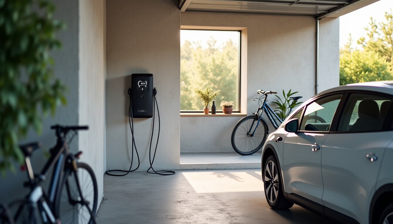 Borne de recharge installée dans un garage privé à Parthenay