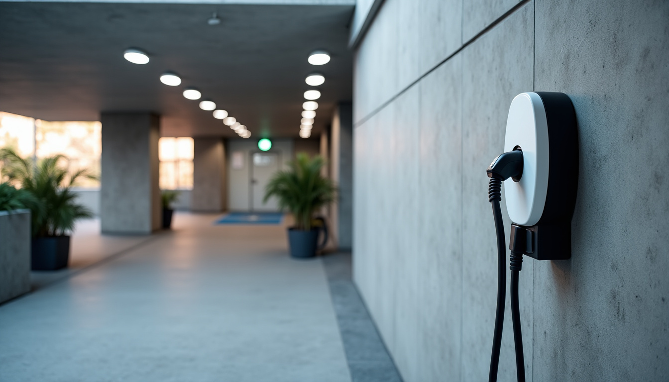 Borne de recharge installée dans un parking collectif à Sceaux