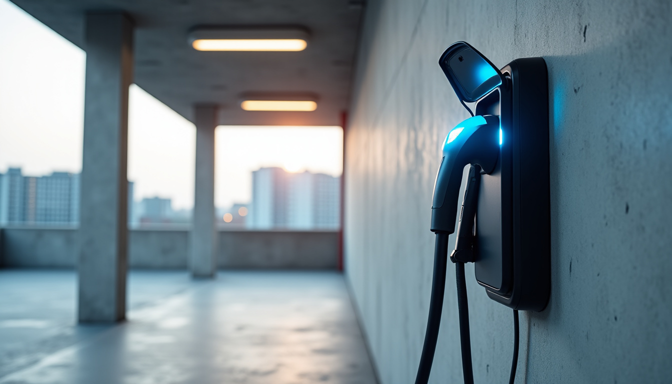 Borne de recharge installée dans un parking de copropriété à Loury