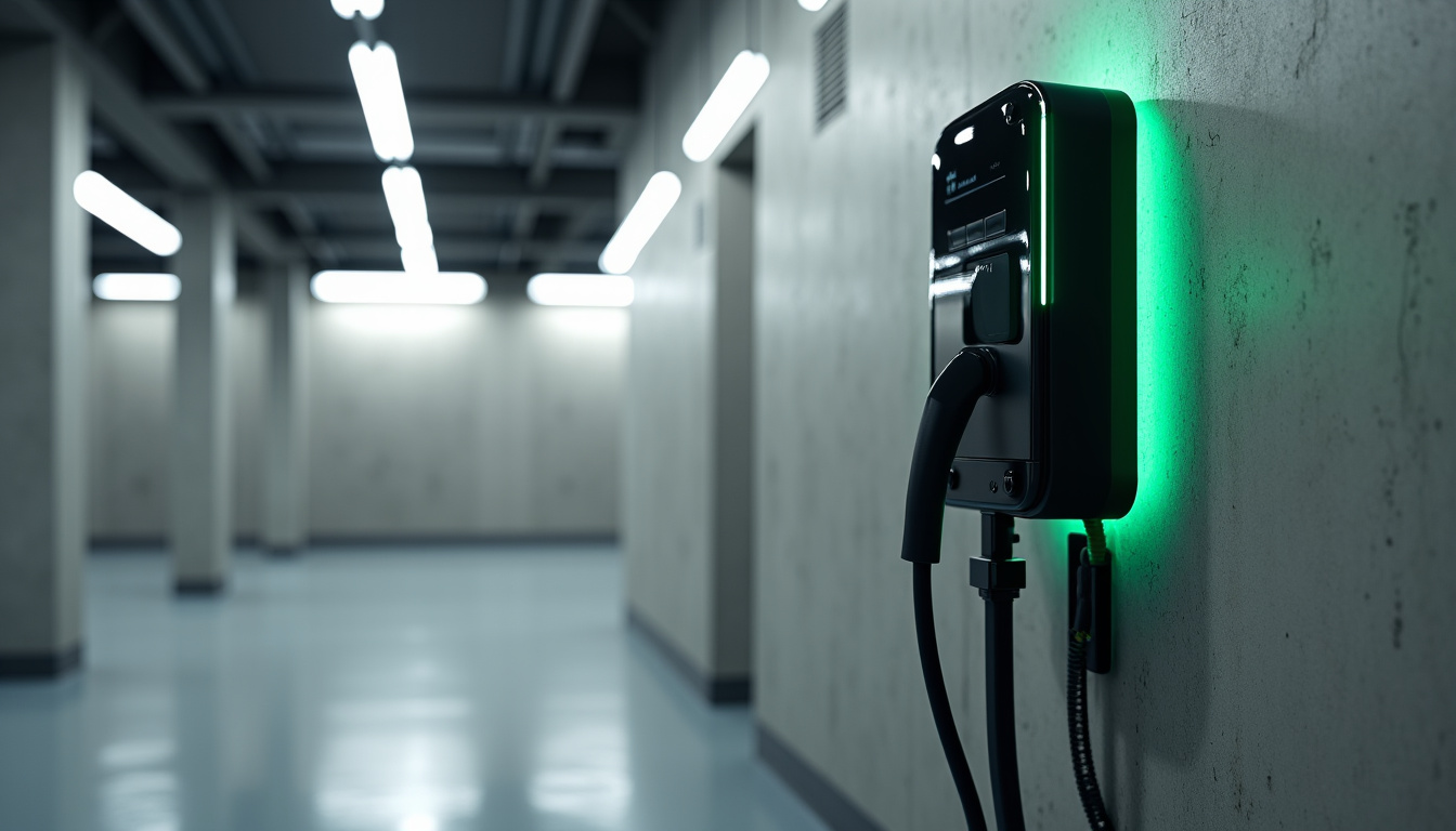 Borne de recharge installée dans un parking de copropriété à Uzemain