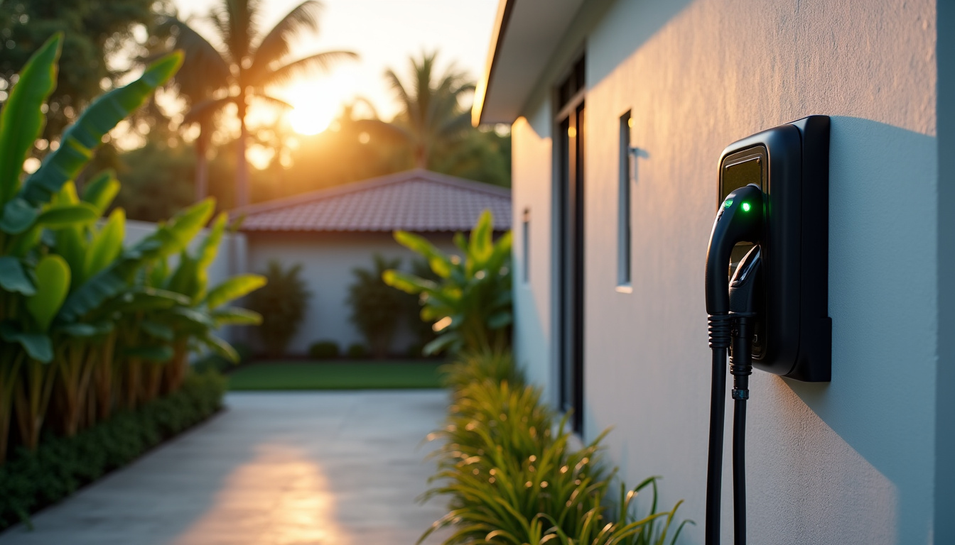 Borne de recharge installée devant une maison individuelle à Mana