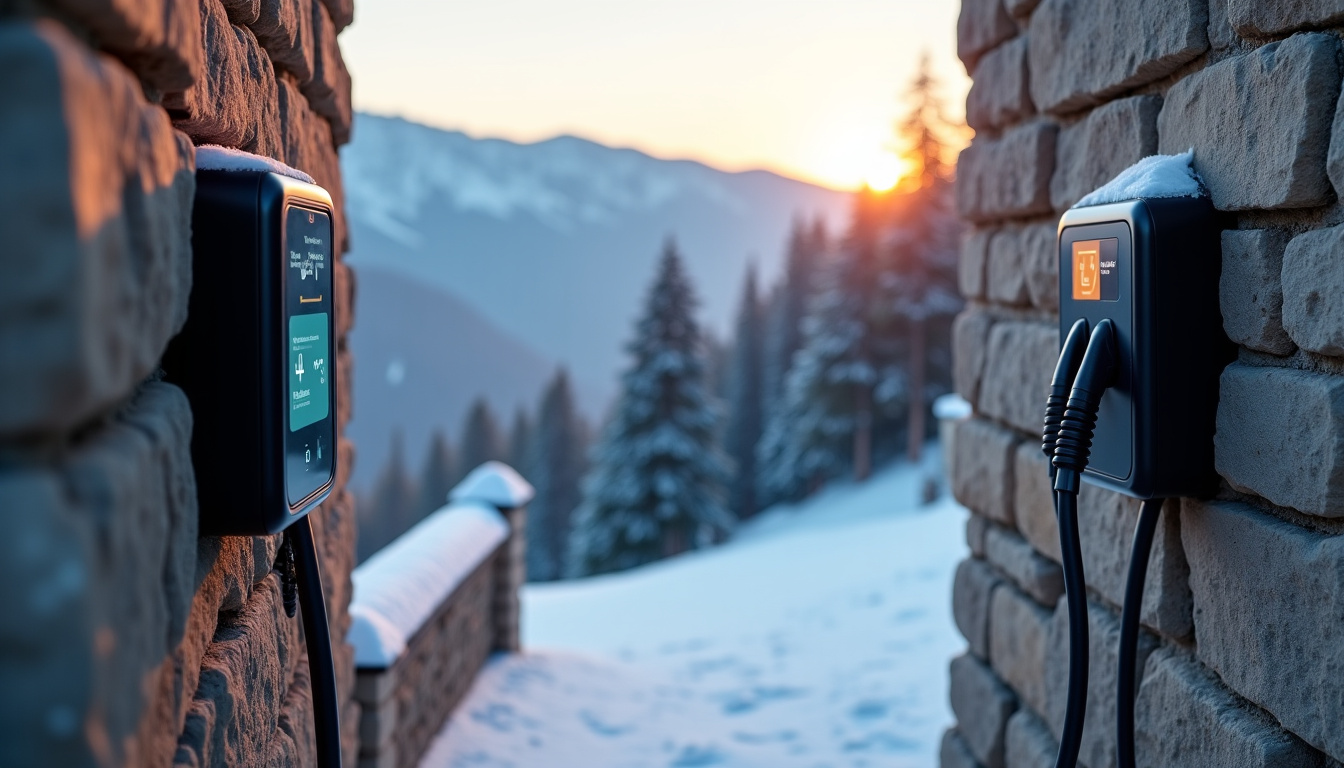 Borne de recharge installée en extérieur à La Motte-d