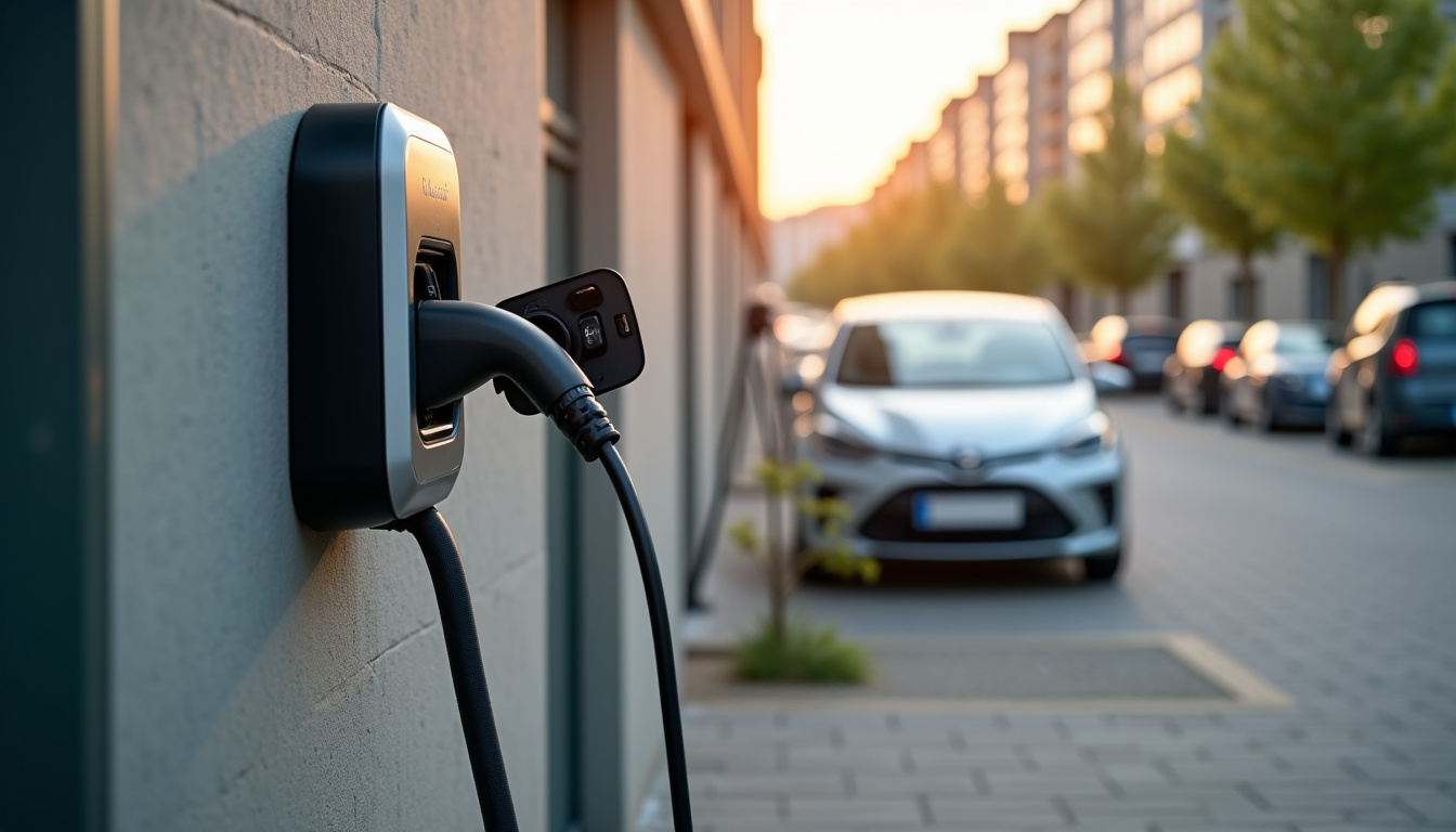 Borne de recharge installée sur une place de parking privative en copropriété à Clamecy