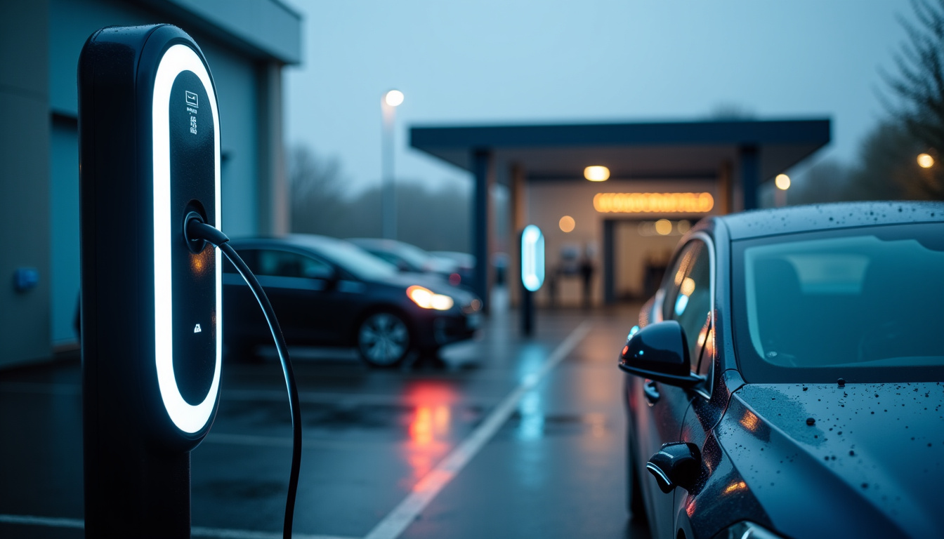 Borne de recharge Izivia située sur le parking du Bricomarche de Morhange