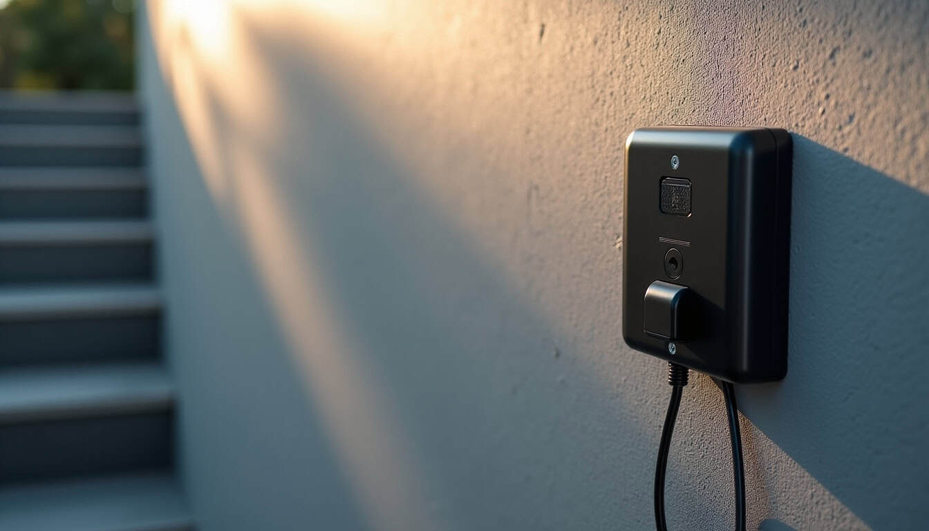 Borne de recharge murale installée à l