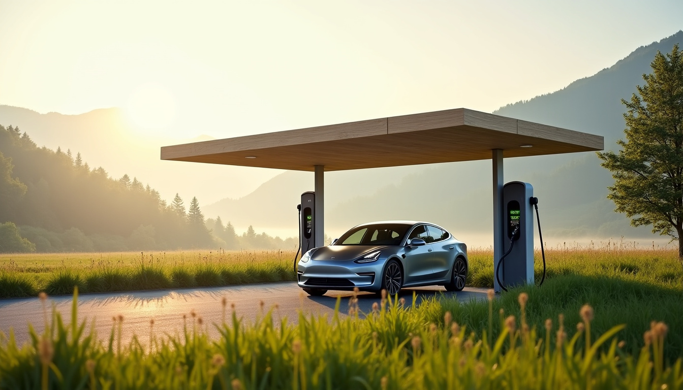 Borne de recharge publique située au lieu-dit Terraillet à Saint-Baldoph