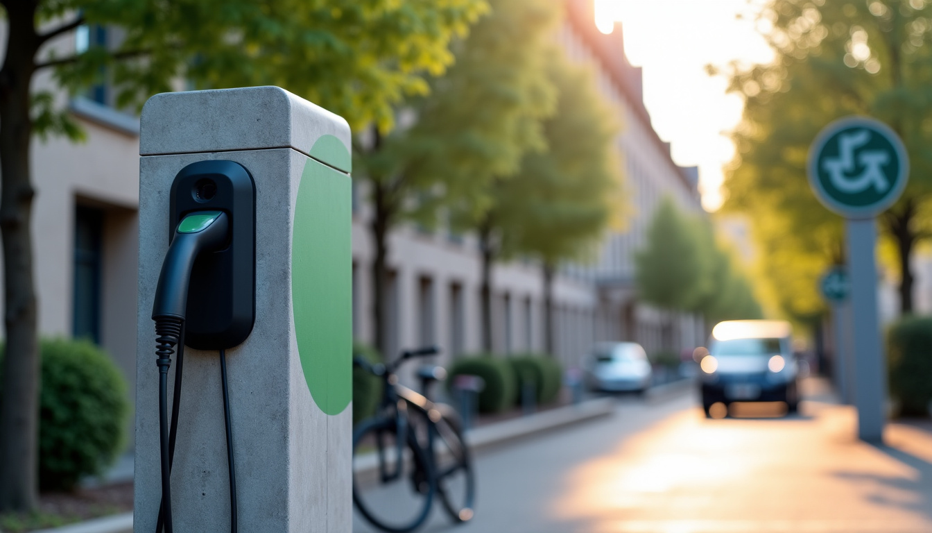 Borne de recharge publique située rue du Stade à Pontacq