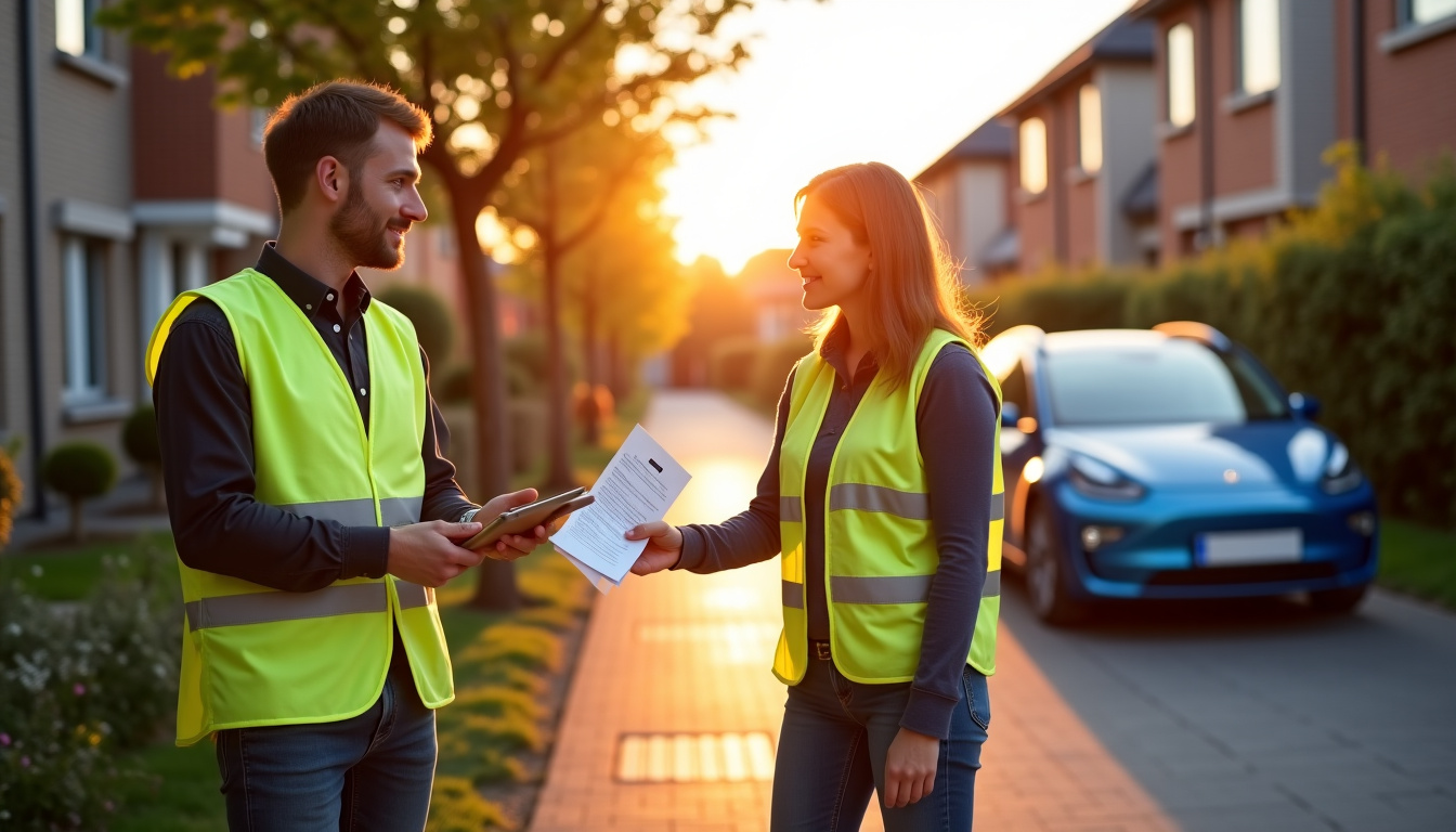 Électricien en train de remettre un devis pour une installation de borne électrique à Marly-le-Roi