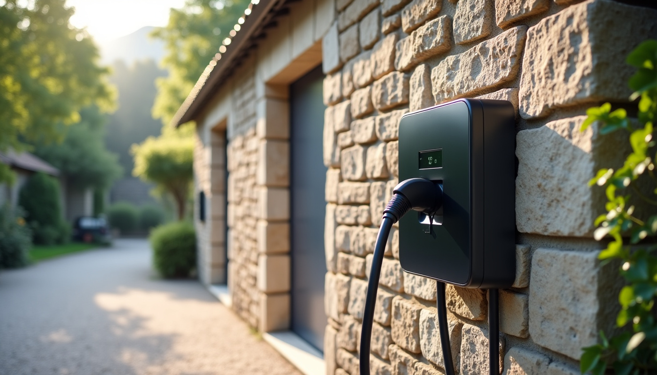Borne électrique murale installée dans un garage à Rabastens-de-Bigorre