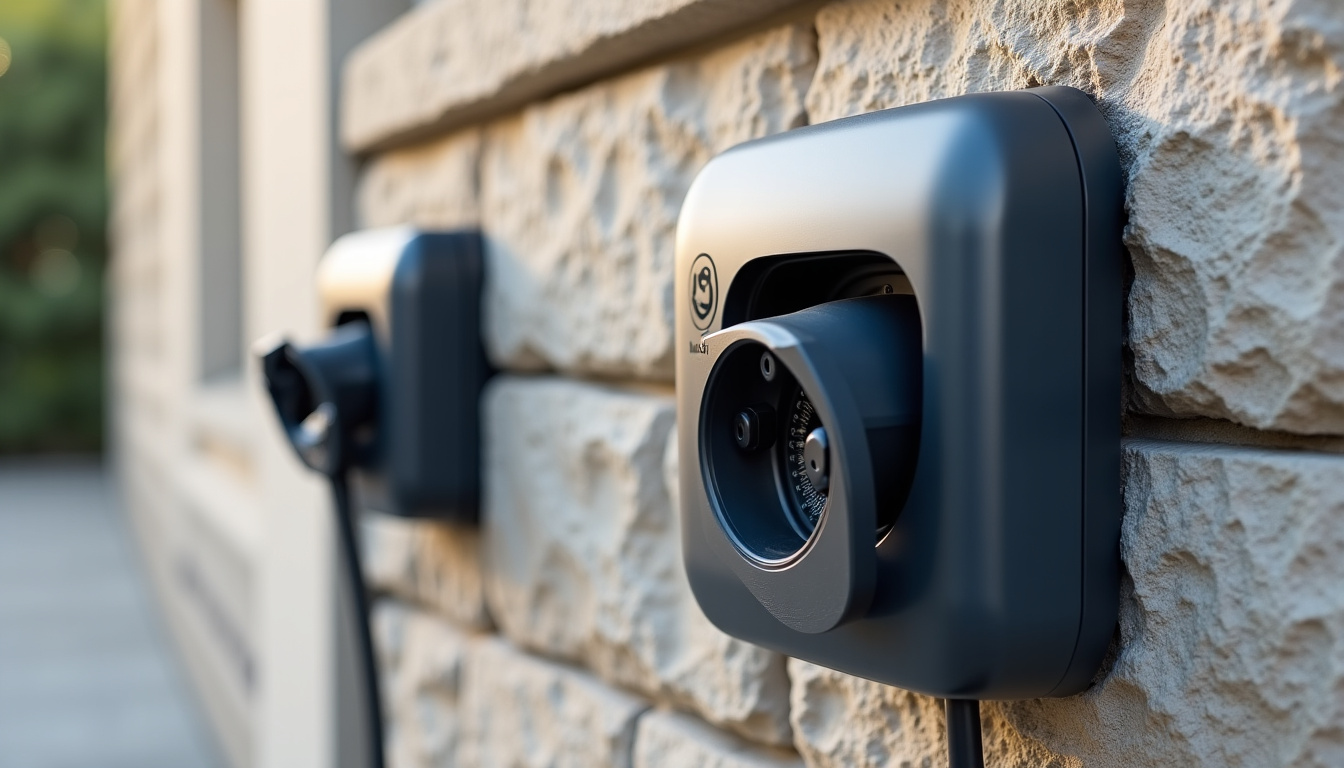 Comparaison entre une prise renforcée et une borne murale installées côte à côte