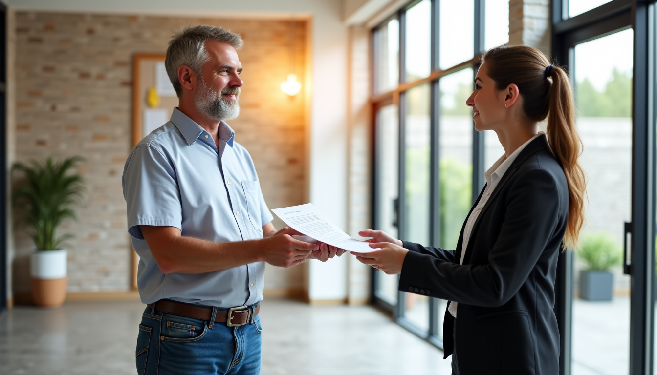 Copropriétaire remettant une demande d