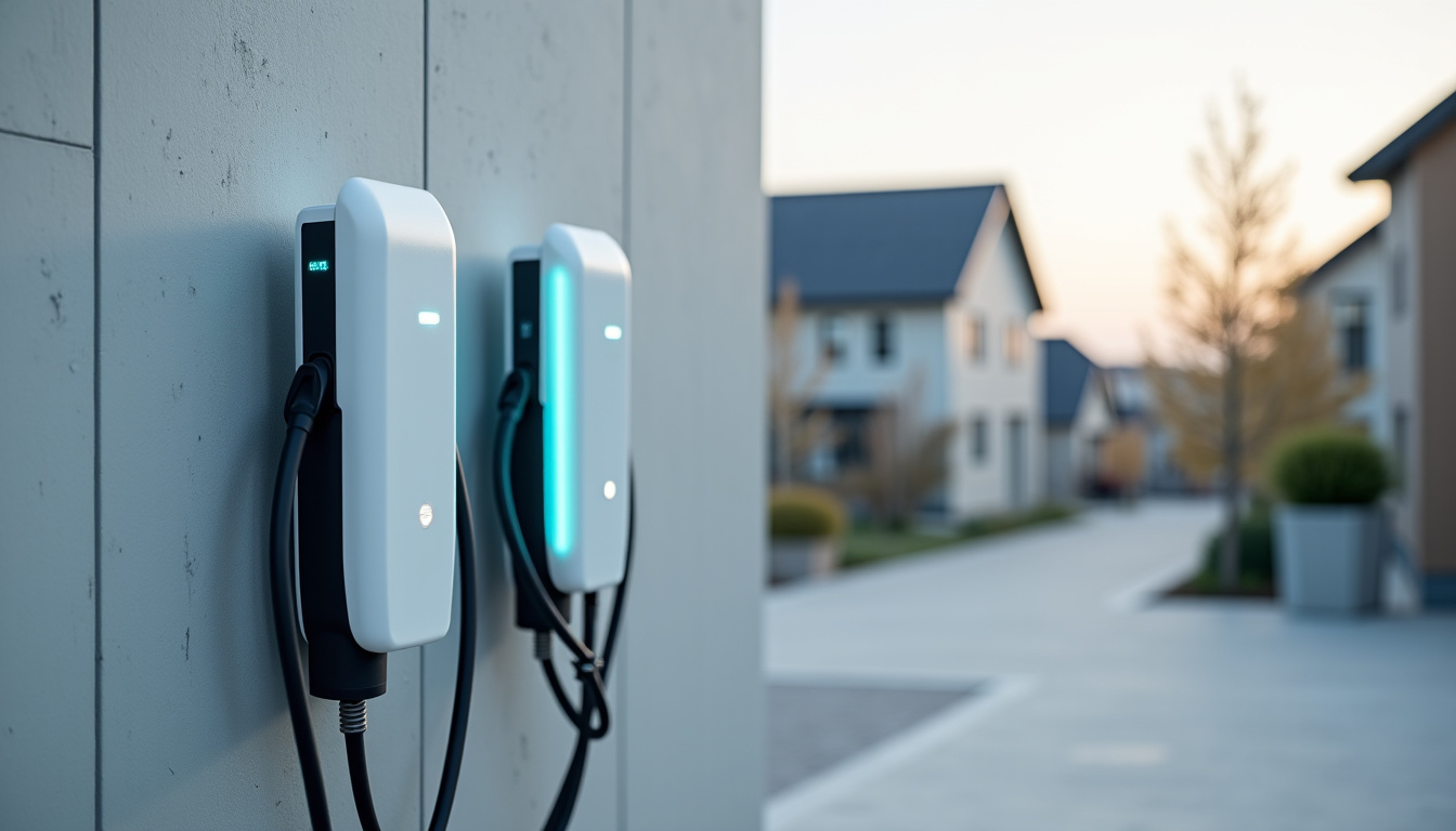 Différents modèles de bornes de recharge électrique installées à Montcresson