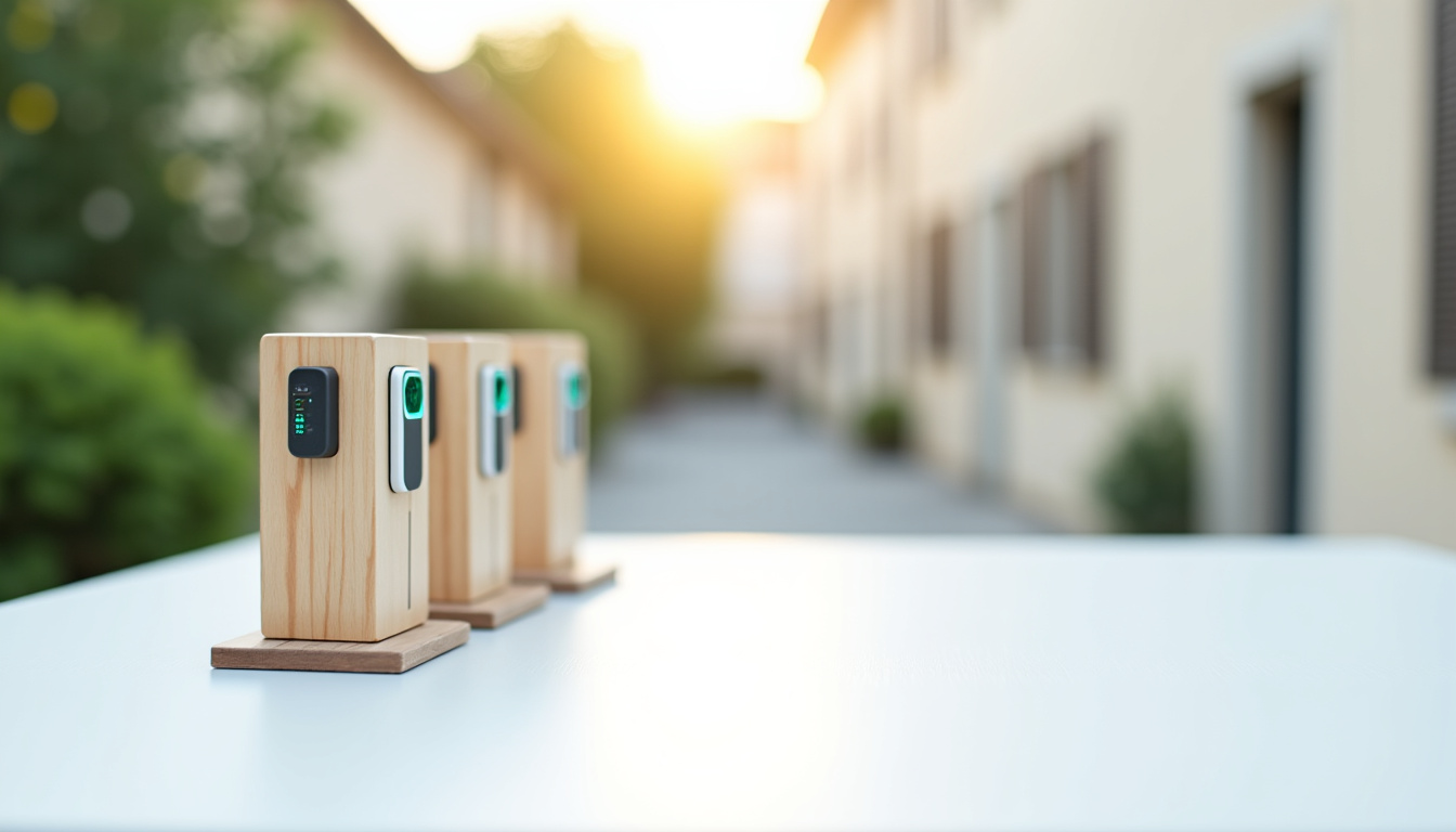 Différents modèles de bornes de recharge électrique installées à Villers-Bretonneux selon leur puissance et leur connectivité