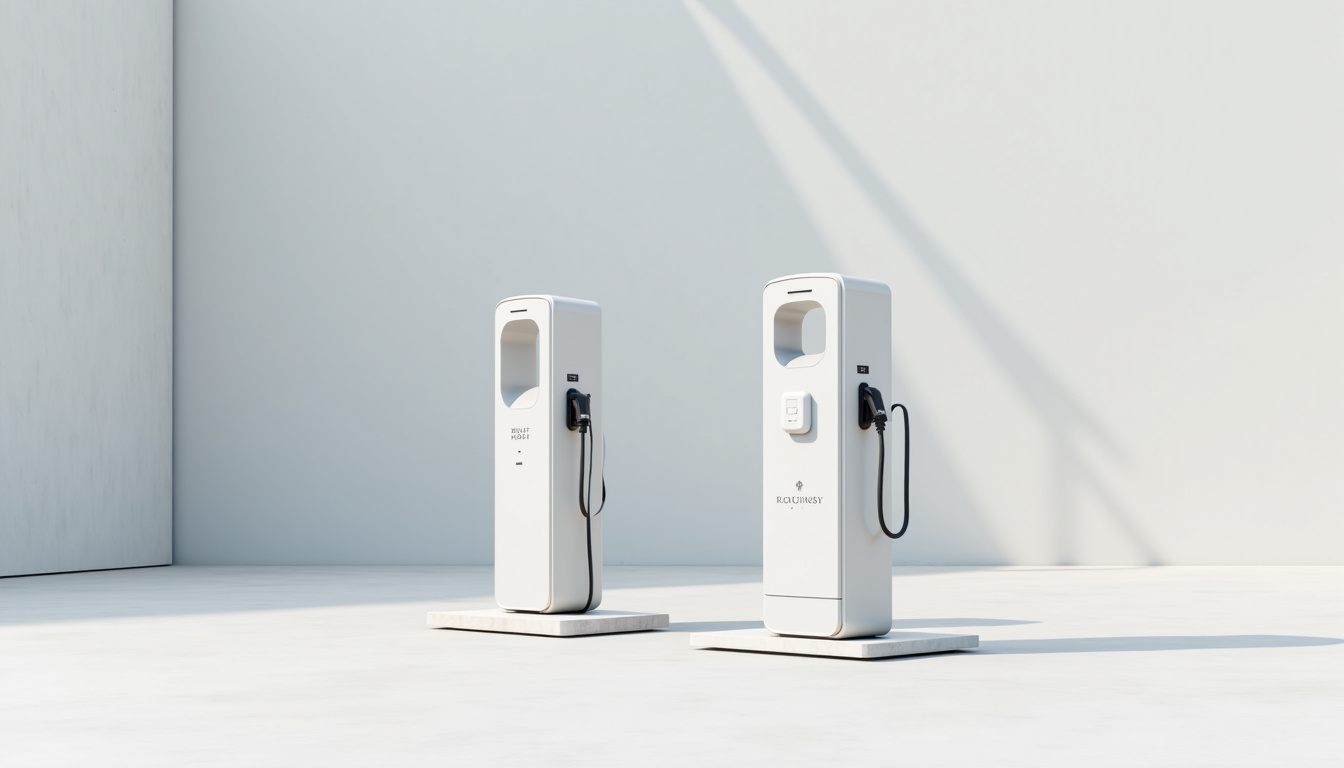 Différents modèles de bornes de recharge électrique murales et au sol