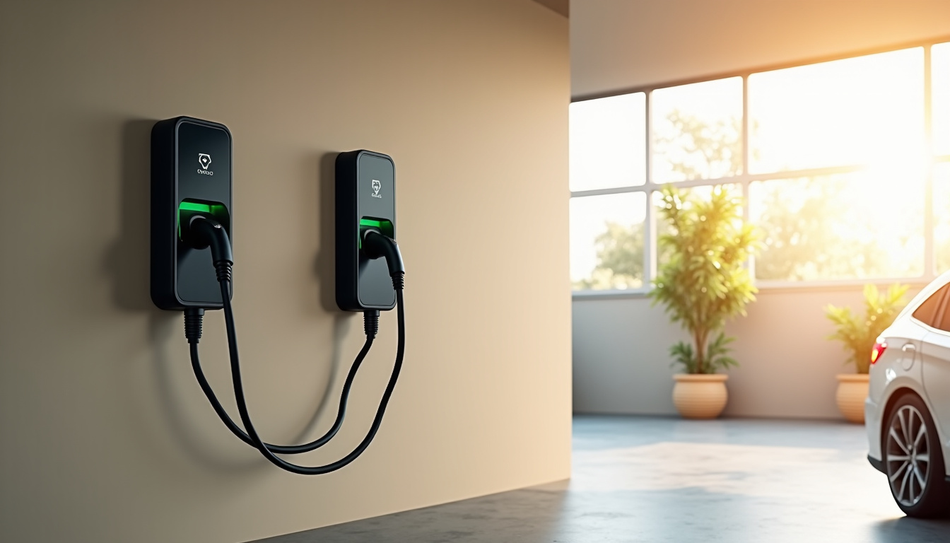 Différents modèles de bornes de recharge pour véhicules électriques installées à l