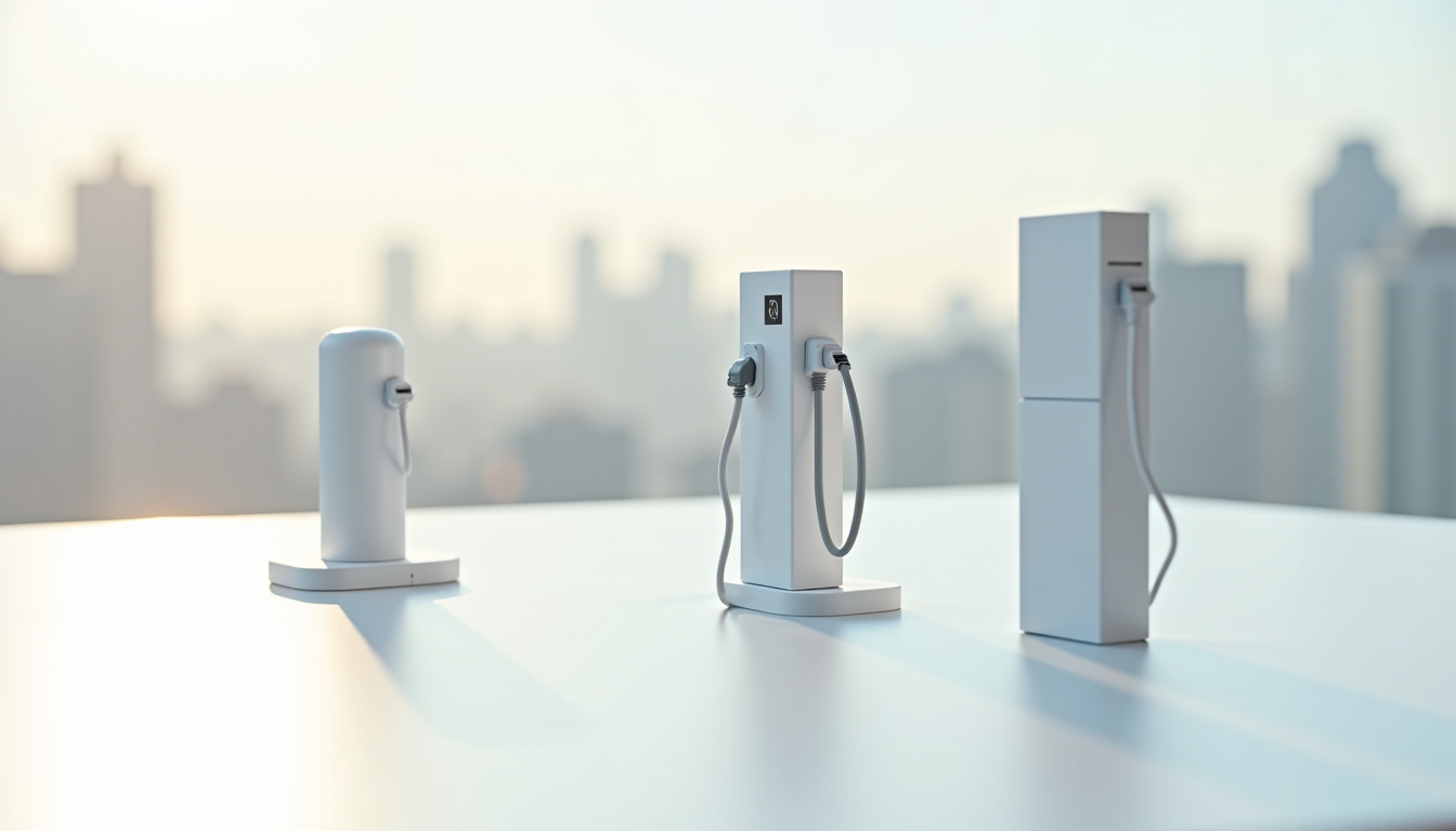 Différents modèles de bornes électriques en cours d