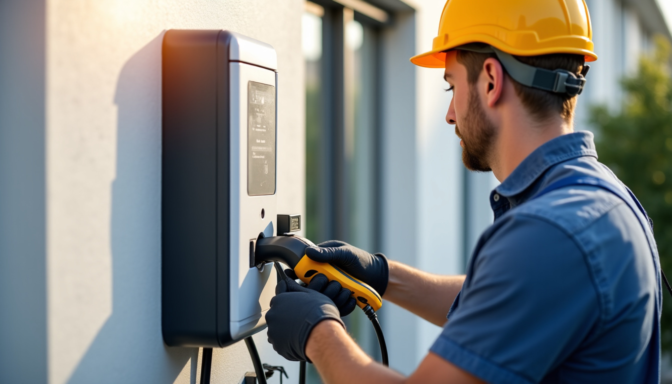 Électricien certifié IRVE en train d