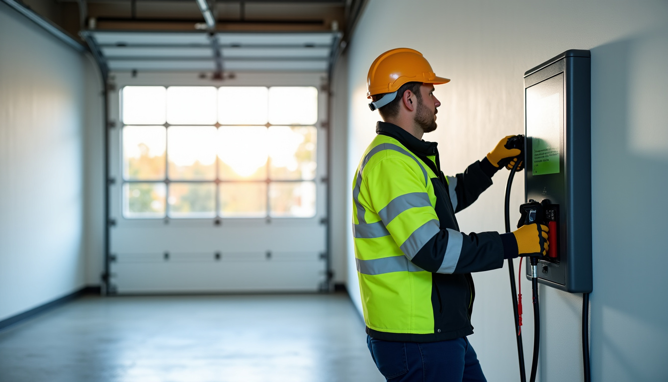 Électricien certifié IRVE en train d