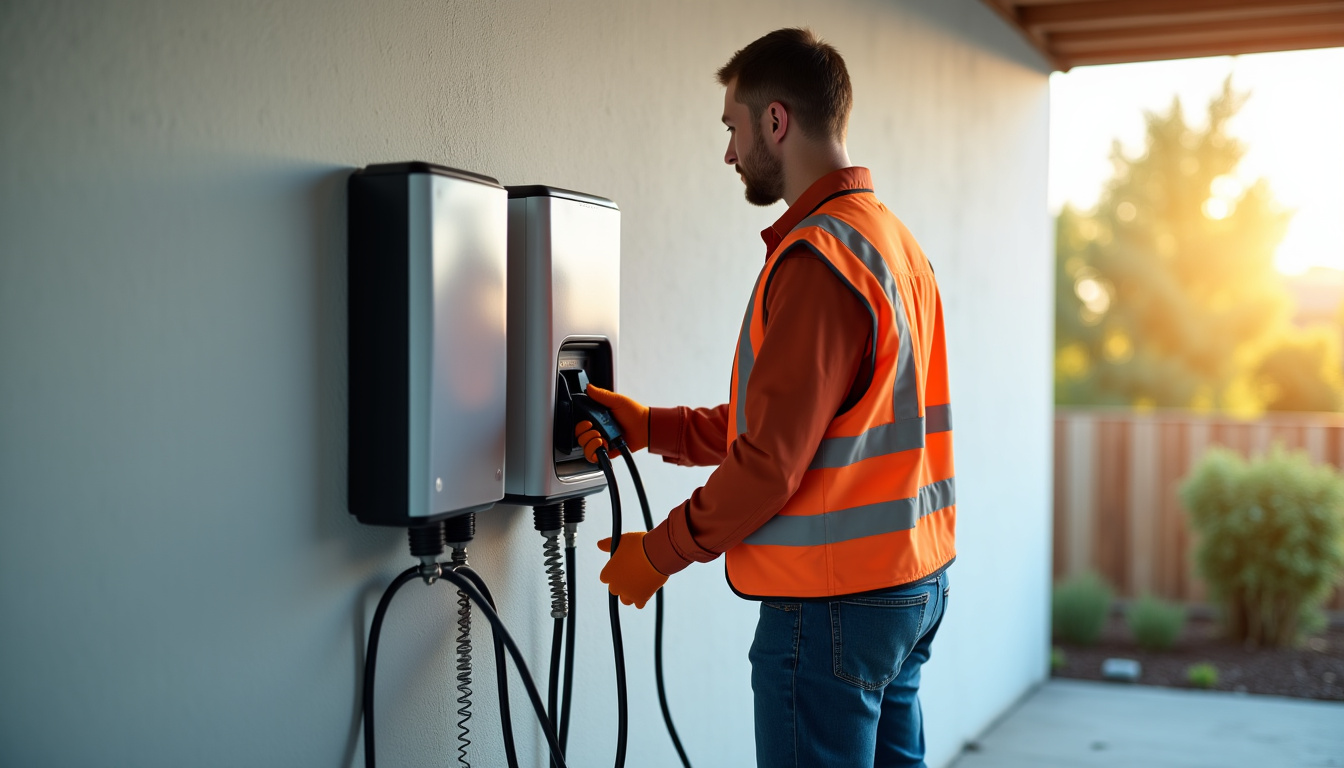 Électricien certifié IRVE en train d