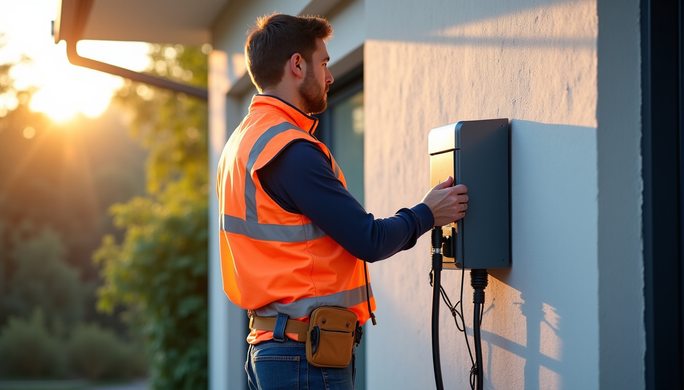 Électricien certifié IRVE en train d