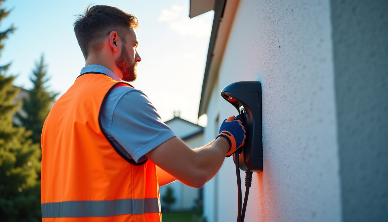 Électricien certifié IRVE en train d