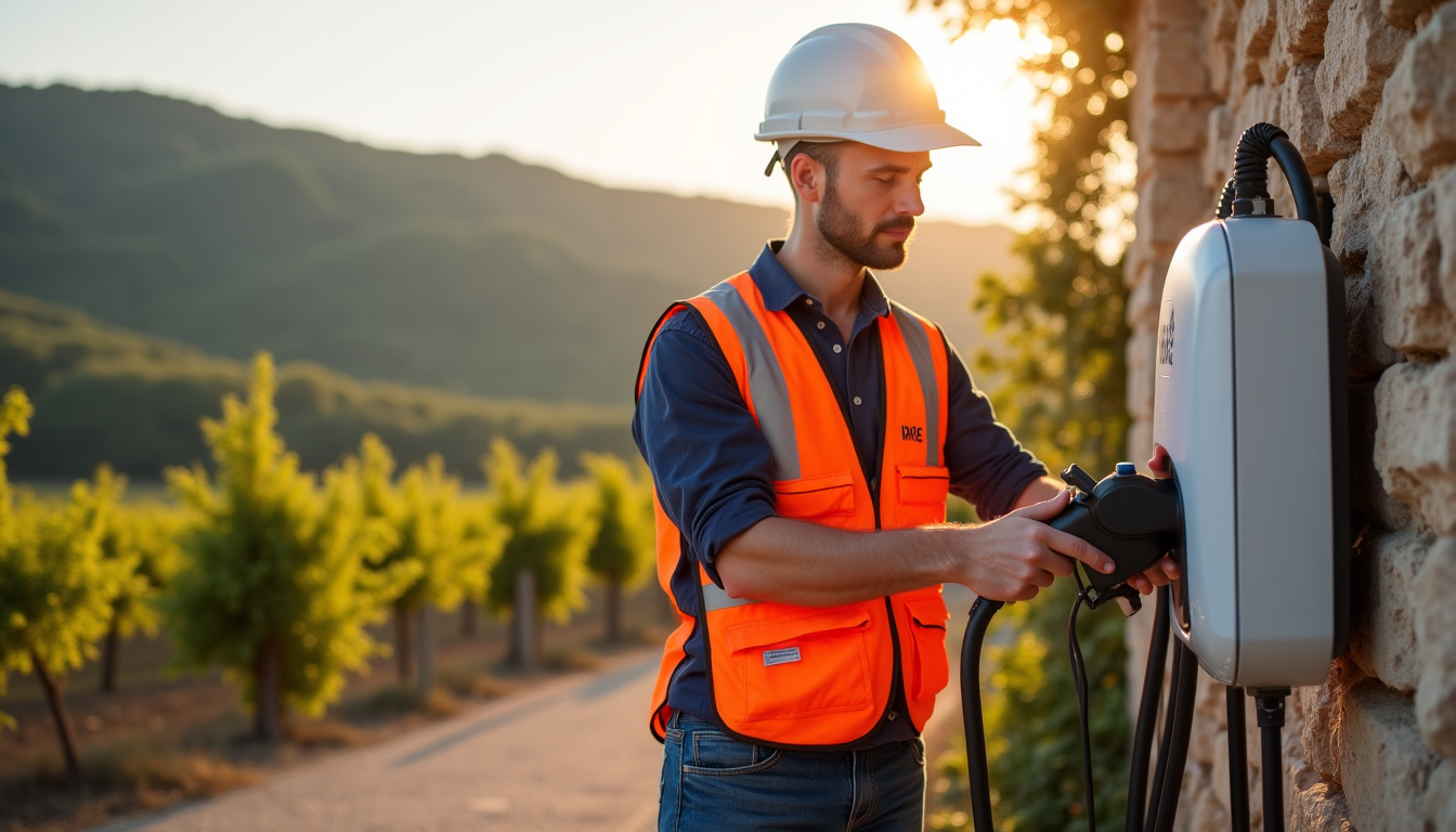 Électricien certifié IRVE en train d