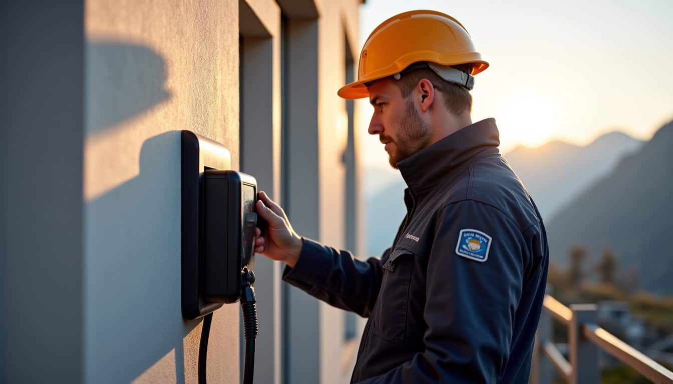 Électricien certifié IRVE en train d