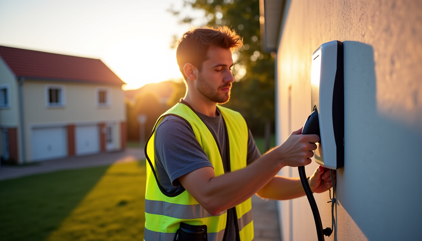 Électricien certifié IRVE en train d