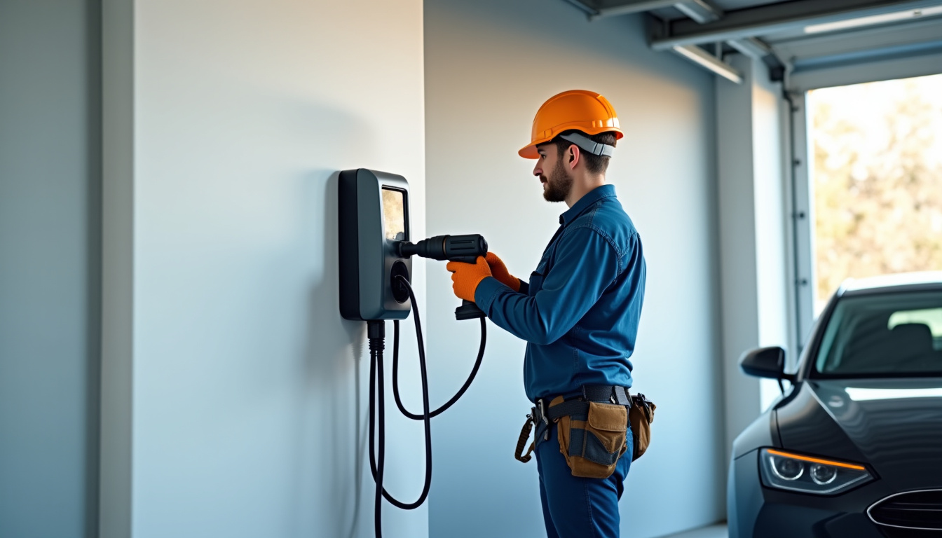 Électricien en train d