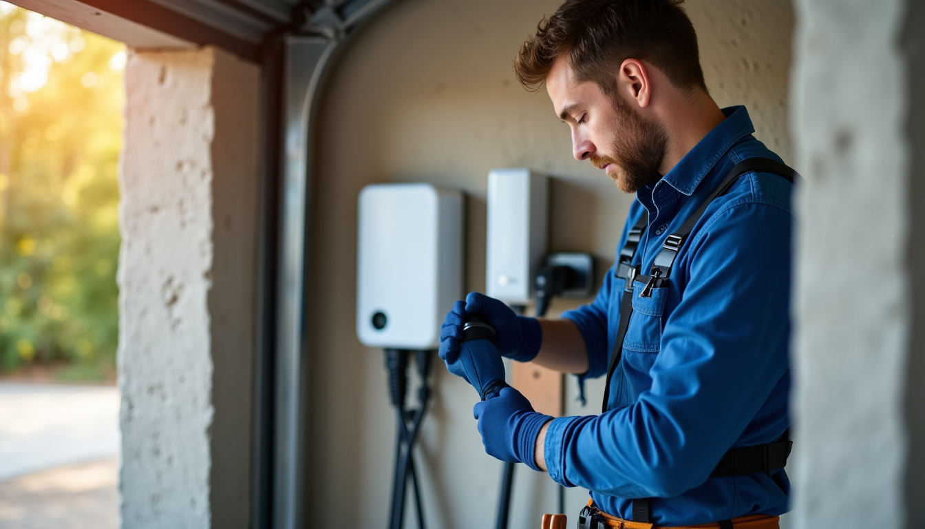 Électricien en train d