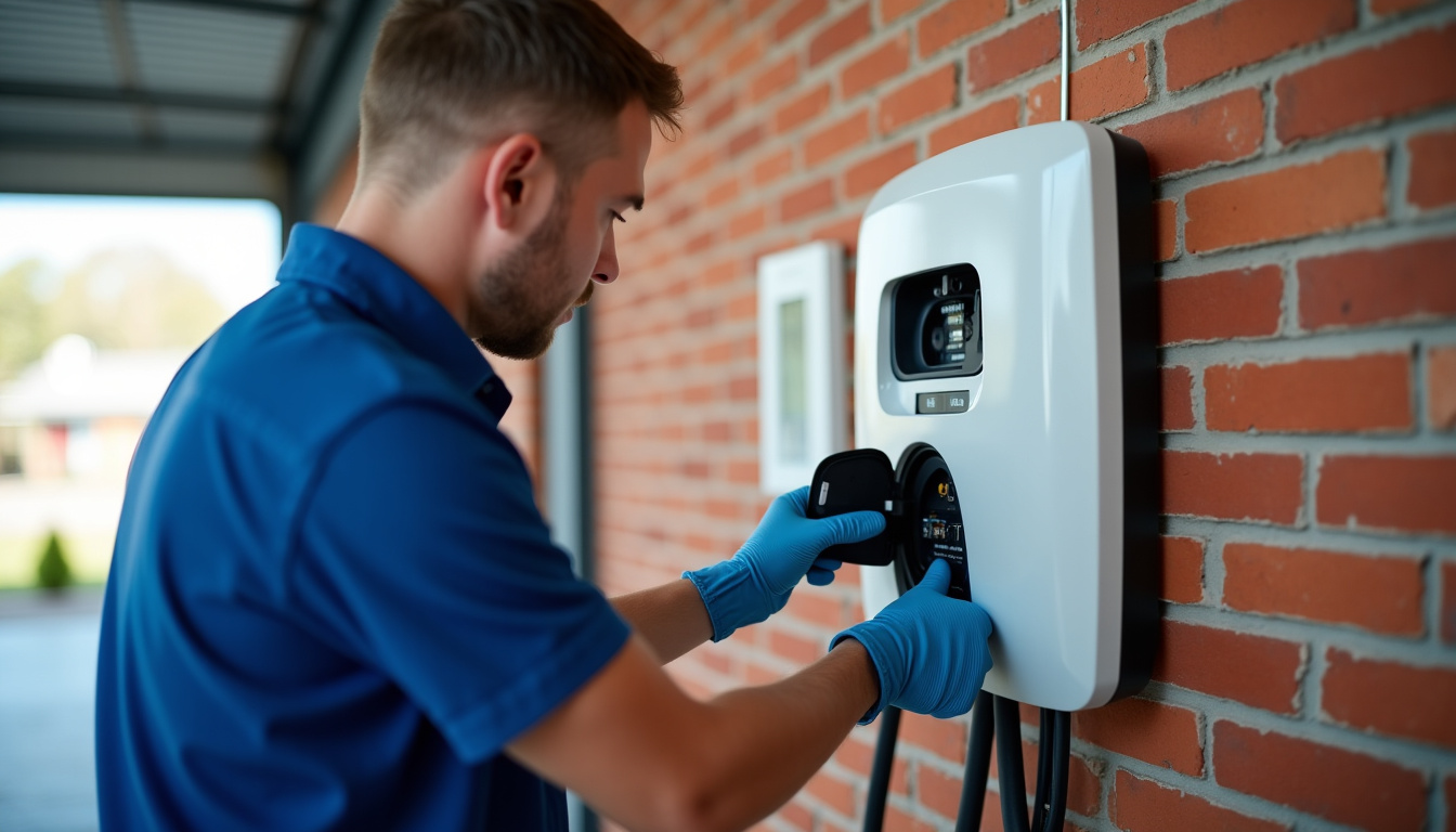 Électricien en train d