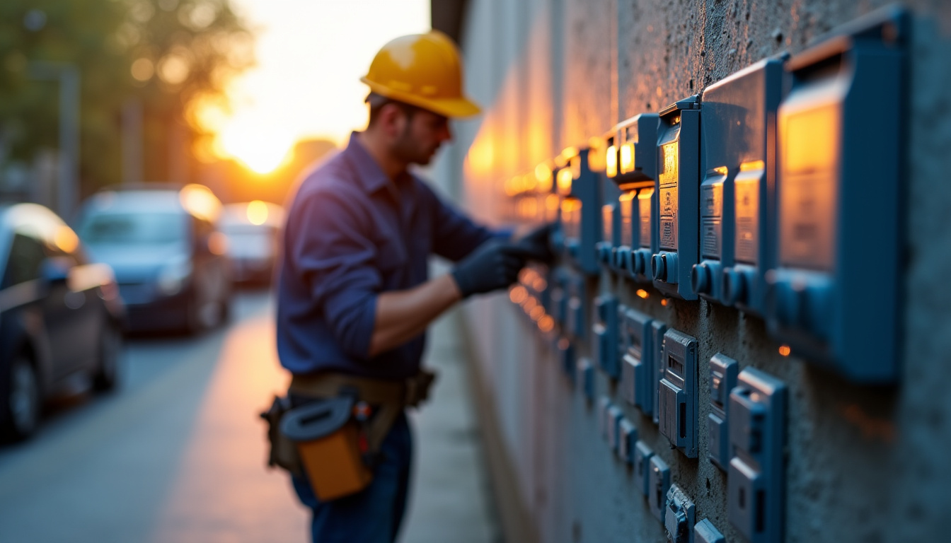 Électricien en train d