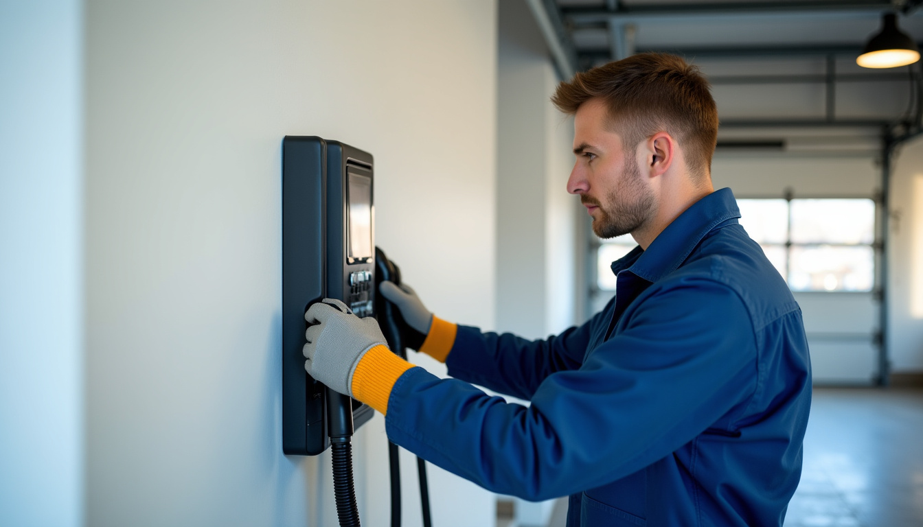 Électricien en train d